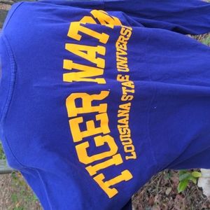 Pressbox LSU Purple/Gold Crew Neck Long Sleeves w/ Thumbholes Jersey Sty…